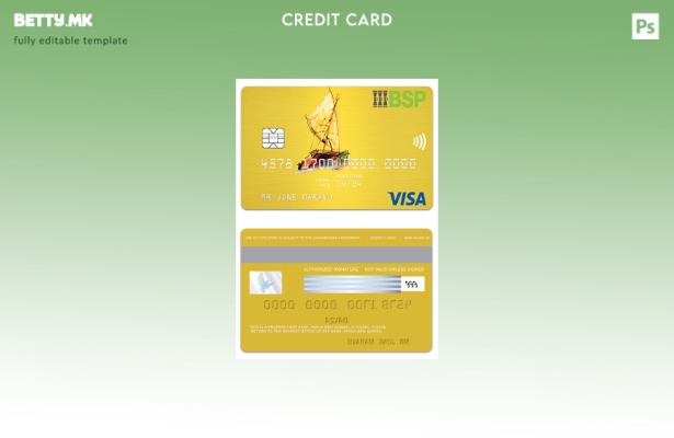 модерен стил Шаблон за златна картичка за виза на Банката БСП на Папуа Нова Гвин